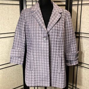 Due per Due poly/ rayon size M herringbone blazer grey and lavender lined!